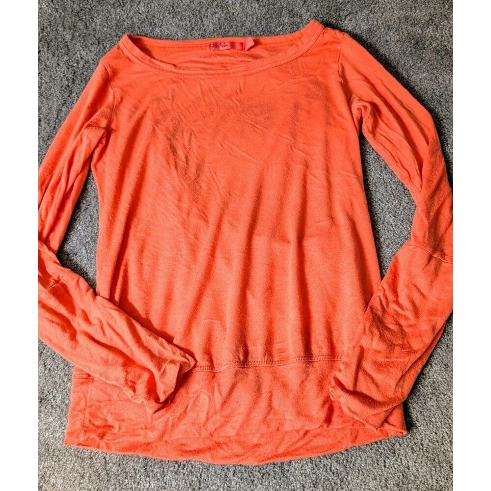 prAna Women’s Long Sleeve Top XS Orange Lightweight Casual Activewear Pullover - Picture 1 of 7